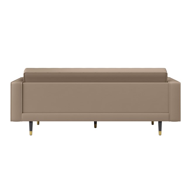 Beige Vegan Leather 3-Seater Sofa - Elba