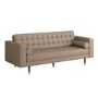 Beige Vegan Leather 3-Seater Sofa - Elba