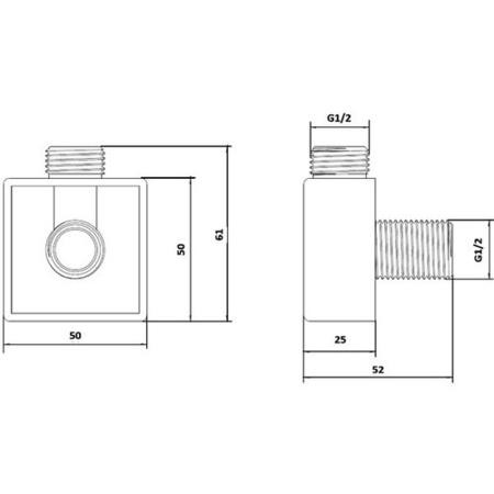 Square Shower Elbow Outlet