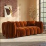 Rust Orange Velvet 3-Seater Sofa - Elod