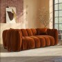Burnt Orange Velvet 3-Seater Sofa - Elod