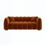 Rust Orange Velvet 3-Seater Sofa - Elod