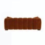 Burnt Orange Velvet 3-Seater Sofa - Elod