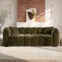 ONLY OPENED - Khaki Green Velvet 3-Seater Sofa - Elod
