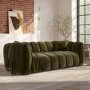 ONLY OPENED - Khaki Green Velvet 3-Seater Sofa - Elod