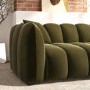 Khaki Green Velvet 3-Seater Sofa - Elod