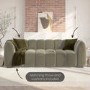 ONLY OPENED - Khaki Green Velvet 3-Seater Sofa - Elod