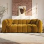 Mustard Velvet 3 Seater Sofa - Elod