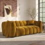 Mustard Velvet 3 Seater Sofa - Elod