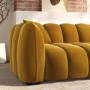 Mustard Velvet 3 Seater Sofa - Elod