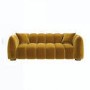 Mustard Velvet 3 Seater Sofa - Elod