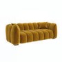 Mustard Velvet 3 Seater Sofa - Elod