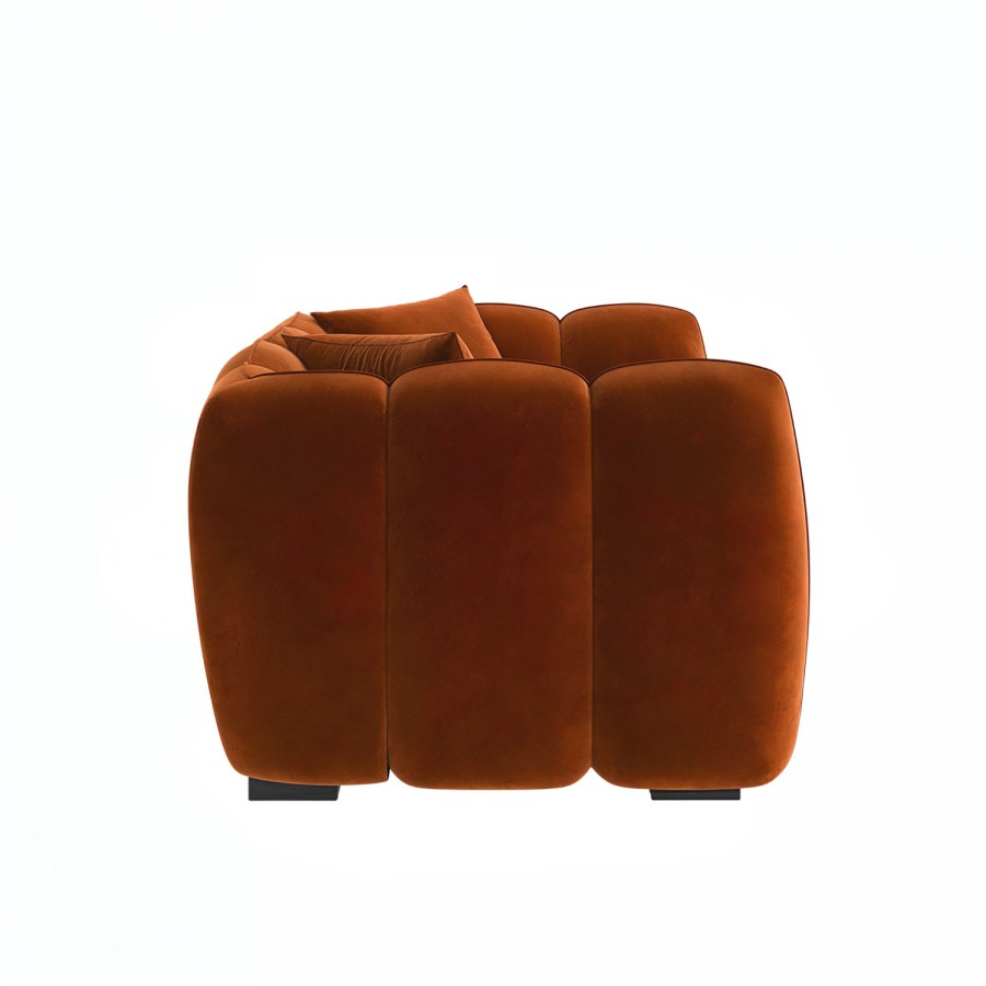 Burnt Orange Velvet Love Seat - Elod