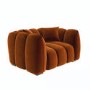 Burnt Orange Velvet Love Seat - Elod