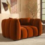 Burnt Orange Velvet Love Seat - Elod