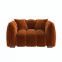 GRADE A2 - Burnt Orange Velvet Love Seat - Elod
