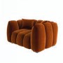 GRADE A2 - Burnt Orange Velvet Love Seat - Elod