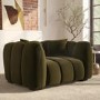 Khaki Green Velvet Love Seat - Elod