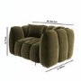 Khaki Green Velvet Love Seat - Elod