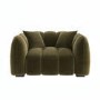 Khaki Green Velvet Love Seat - Elod