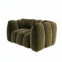 Khaki Green Velvet Love Seat - Elod