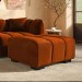 Burnt Orange Velvet Footstool - Elod
