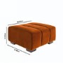 Burnt Orange Velvet Footstool - Elod