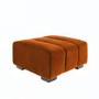 Burnt Orange Velvet Footstool - Elod