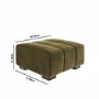 Khaki Green Velvet Footstool - Elod