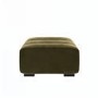 Khaki Green Velvet Footstool - Elod