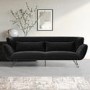 GRADE A1 - Black Velvet 3 Seater Sofa - Eli
