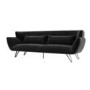 GRADE A1 - Black Velvet 3 Seater Sofa - Eli