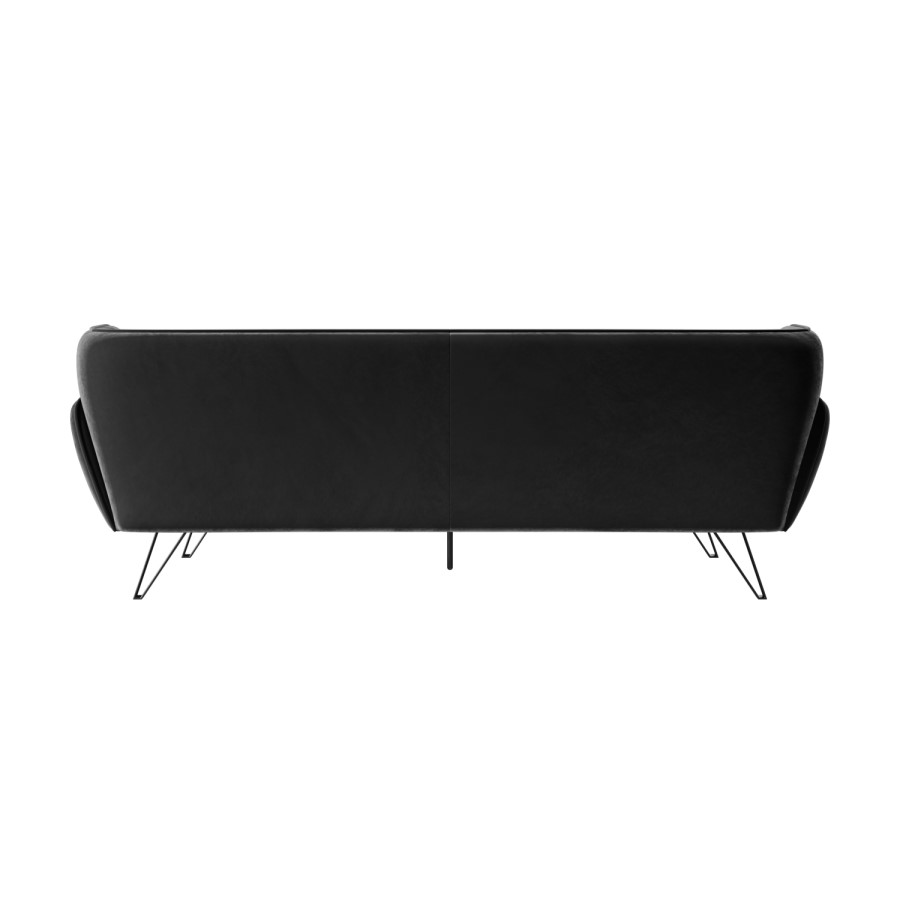 GRADE A1 - Black Velvet 3 Seater Sofa - Eli