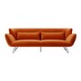 Orange Velvet 3 Seater Retro Sofa - Eli