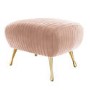 Blush Pink Velvet Pouffe Stool with Pleated Detail - Elle