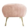 Blush Pink Velvet Pouffe Stool with Pleated Detail - Elle