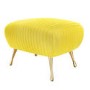 GRADE A1 - Yellow Velvet Pouffe Stool with Pleated Detail - Elle