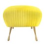 GRADE A1 - Yellow Velvet Pouffe Stool with Pleated Detail - Elle