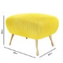 GRADE A1 - Yellow Velvet Pouffe Stool with Pleated Detail - Elle