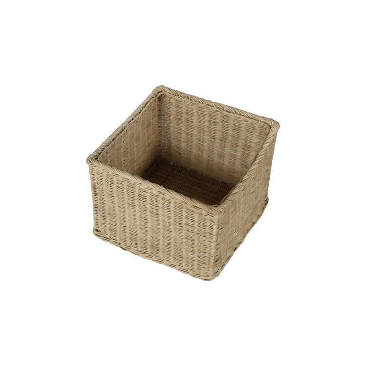 Elms White Solid Wood Blanket Box with Storage Wicker Baskets & Cushion