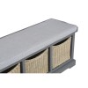 GRADE A1 - Grey Shoe Rack with Seat Storage Bench &amp; Wicker Baskets - Elms