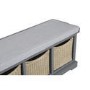 Elms Grey Wooden Blanket Box with Wicker Baskets & Cushion