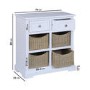 GRADE A1 - Elms Farmhouse White Shoe Cabinet Storage Sideboard with Wicker Baskets