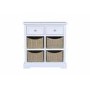 GRADE A3 - Elms Farmhouse White Shoe Cabinet Sideboard with Wicker Baskets