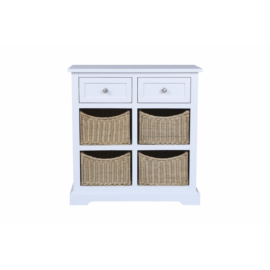 White Solid Wood Sideboard with Shoe Storage - Elms