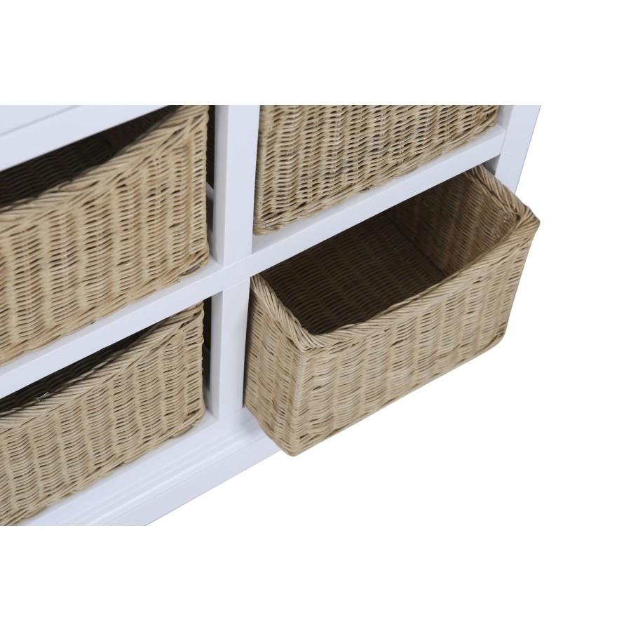 White Solid Wood Sideboard with Shoe Storage - Elms
