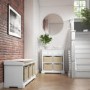 White Solid Wood Sideboard with Shoe Storage - Elms