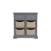 GRADE A1 - Elms Grey Shoe Cabinet Sideboard with Wicker Baskets