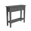 GRADE A2 - Narrow Grey Console Table with Drawers - Elms