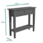 GRADE A1 - Narrow Grey Console Table with Drawers - Elms